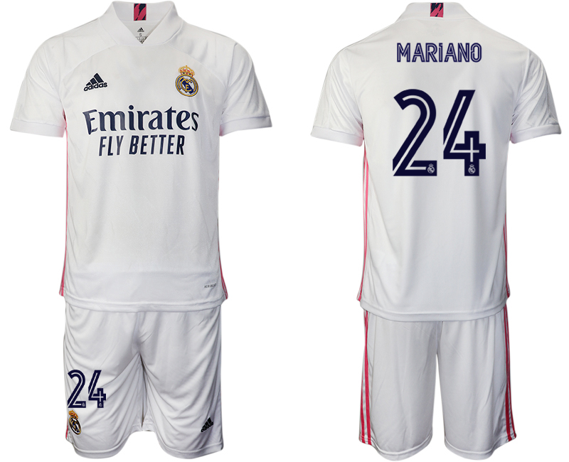 Men 2020-2021 club Real Madrid home #24 white Soccer Jerseys